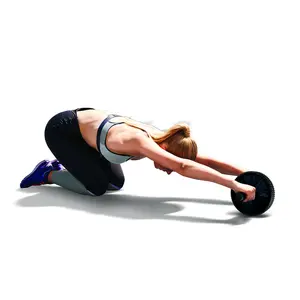 AB ROLLER with Comfort Grip Double-Wheel Design for Core Arm Back & Shoulder Workouts Durable Steel Axle No-Scuff Treaded Wheels