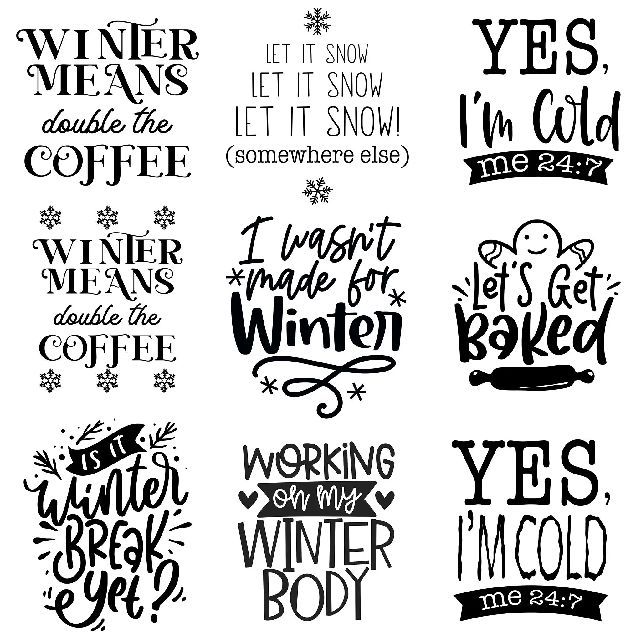 Humorous Winter Laser Engraved Sleeves