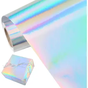 Metallic  Wrapping Paper Iridescent Wrapping Paper Roll Foil  Wrap Paper, Packing Paper for Wedding,Birthday,Graduation,Christmas Wrapping Paper(17inchesX32.8ft)