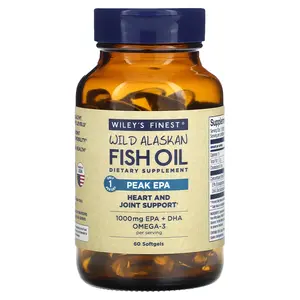 Wiley's Finest Wild Alaskan Fish Oil, Peak EPA, 60 Softgels