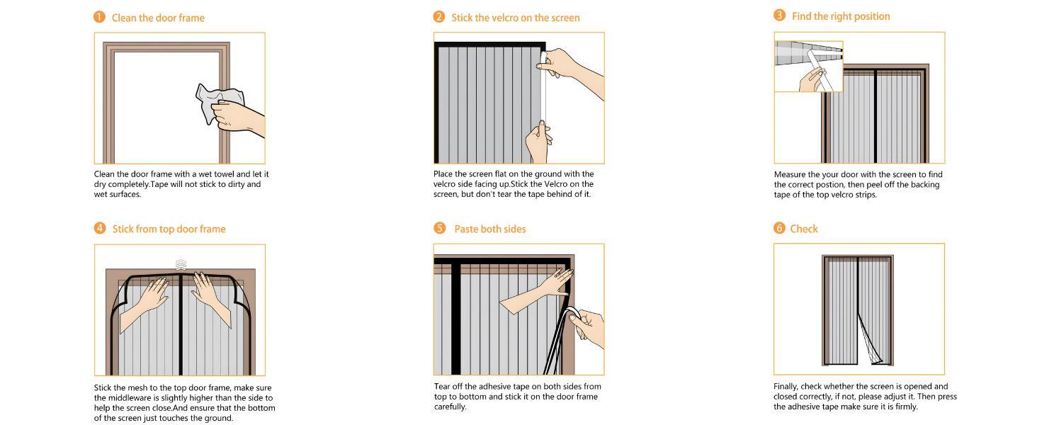 2026 New Magnetic Screen Door,Self Sealing Magnets, Easy Install Screen Doors with Magnets,Pet & Kid Friendly Fall Freshness springtok,Black