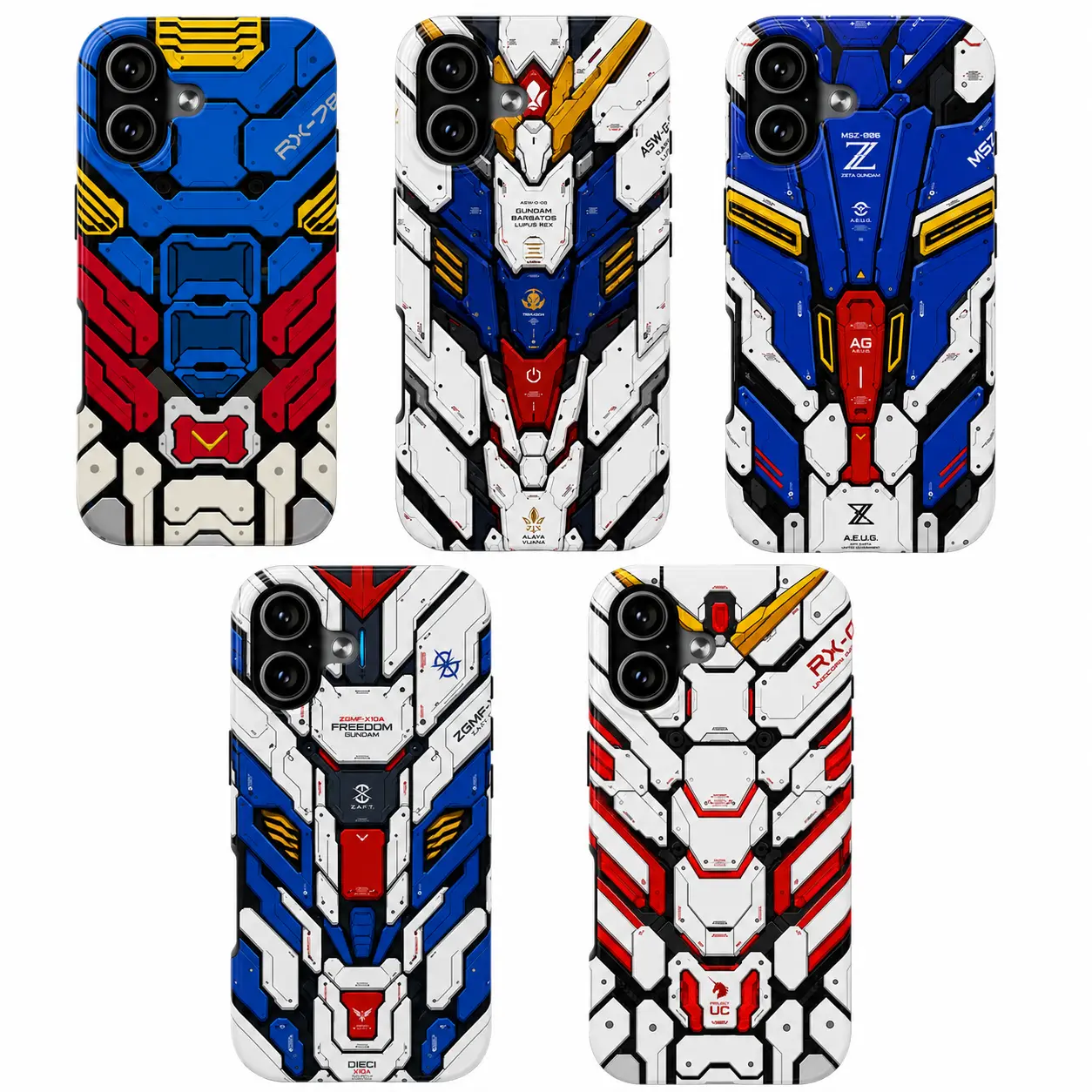 Gundam Phone Case for iPhone and Galaxy | Anime Mecha Armor Graphic Cover | RX-78-2 Barbatos Zeta Unicorn Freedom Design | Protective Smartphone Accessory | Ultimate Gift for Gunpla Builders