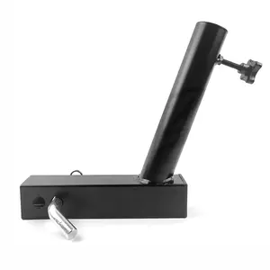 Trailer Bumper Flagpole Holder Wear Resist Vehicle Rear Flag Pole Mounting Bracket Multi-Purpose Iron Exterior Rear Trunk Trailer Hook Compatible with Standard 2 Inch Hitch Receiver