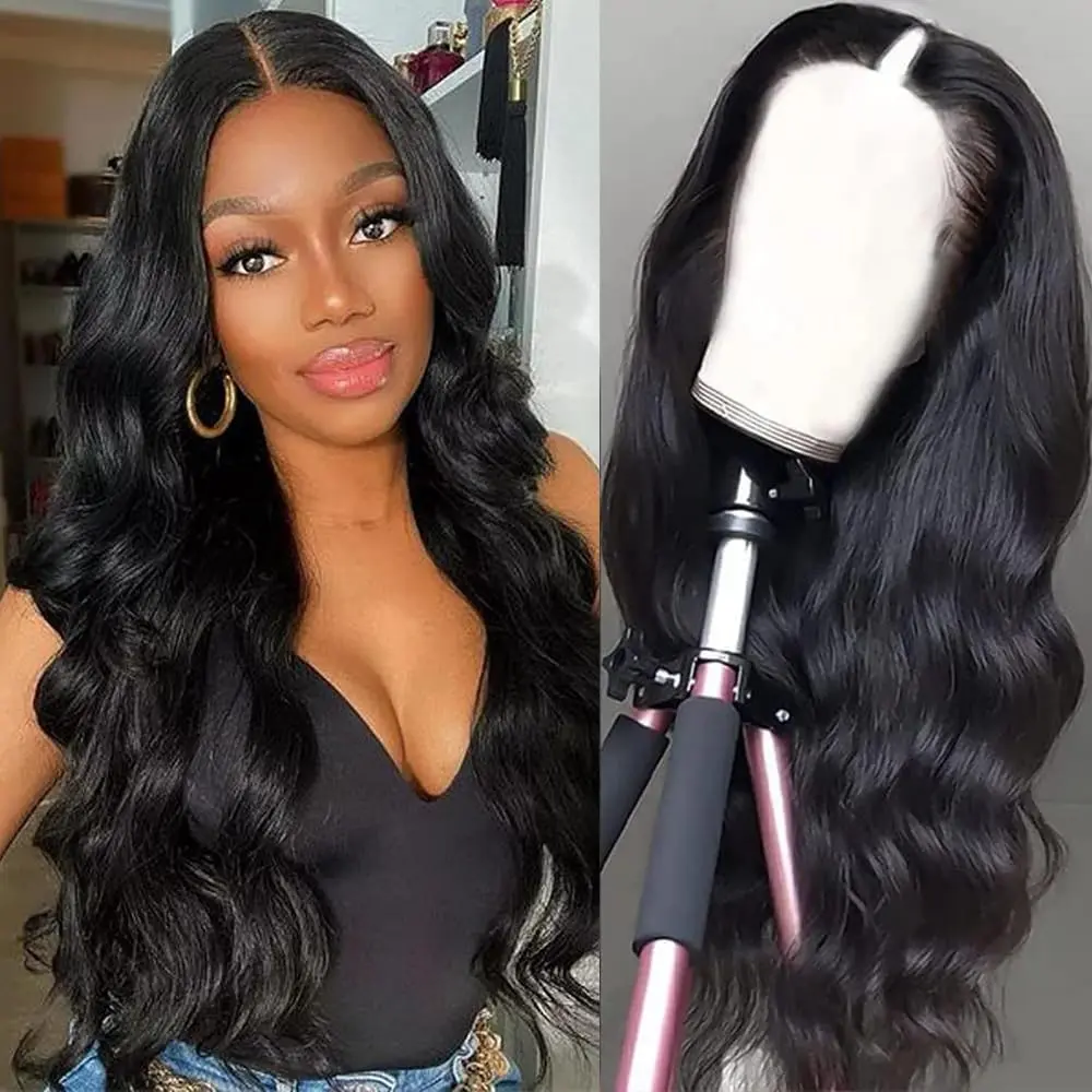 MYLOCKME V Part Wig 180 Density Human Hair Body Wave Upgrade V Part Wig No Leave Out V Part Wig Human Hair Wig Remy Hair Daily