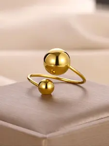 Fashionable Stainless Steel Cuff Ring, Minimalist Promise Ring for Women & Men, Elegant Ring, Trendy All-match & Exquisite Vintage Jewelry for Birthday Gift, Stackable Rings