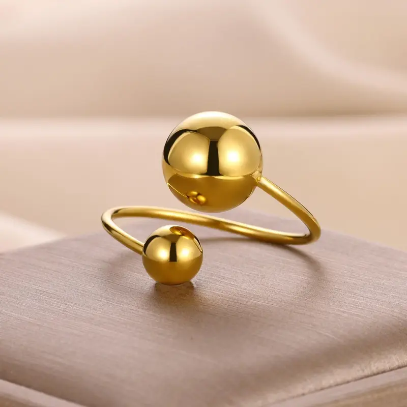 Fashionable Stainless Steel Cuff Ring, Minimalist Promise Ring for Women & Men, Elegant Everyday Ring, Trendy All-match & Exquisite Vintage Jewelry for Birthday Gift, Stackable Finger Rings