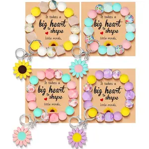 4 Pack Teacher Appreciation Gifts in Bulk, Teacher Gifts for Women with Keychains, Thank You Gifts for Teacher Appreciation Week End of Year Christmas Valentines from Student