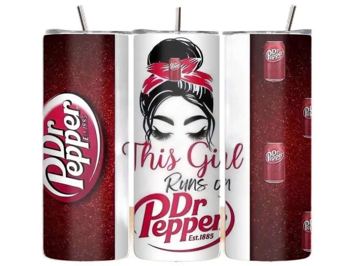 Dr. Pepper 20oz Christmas Thermo Tumbler - Vacuum Insulated, Portable Reusable Airtight Anti-Leak Custom-Printed Water Bottle with Lid and Wraps, Vacuum Insulated Tumbler