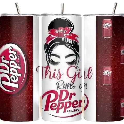 Dr. Pepper 20oz Christmas Thermo Tumbler - Vacuum Insulated, Portable Reusable Airtight Anti-Leak Custom-Printed Water Bottle with Lid and Wraps, Vacuum Insulated Tumbler