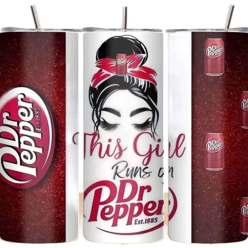Dr. Pepper 20oz Christmas Thermo Tumbler - Vacuum Insulated, Portable Reusable Airtight Anti-Leak Custom-Printed Water Bottle with Lid and Wraps, Vacuum Insulated Tumbler
