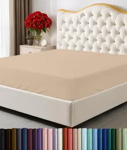 Queen Size Deep Pocket Bedding Bottom Sheet - 1-Piece Beige Microfiber Sheet, Cozy Sleep, Fade-Resistant, Shrinkage-Resistant, Easy Care, Neutral Decor Compatible