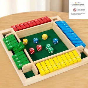 Digital Flip Card Table Game Toy, Wooden, Roll Dice Add Subtract, Kids Fun Arithmetic Learning, Educational Board Game for Children