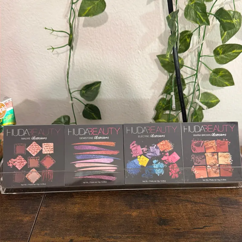 Huda Beauty Obsessions Pallets - Mauve, Gemstone, Electric, Warm Brown Shades for Bold Makeup Looks