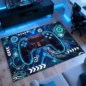 Oversized PC Game Controller Pattern Large Carpet, Gaming Chair Area Rug, Office Desk Mat, Bedroom Bedside Rug, Shoe Cabinet Rug, Entryway Rug; Soft, Comfortable, Non-slip, Machine Washable, Foldable.