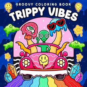 Trippy Vibes: Coloring Book for Adults Featuring Groovy, Stoner Moments, Aliens, Mushrooms, Animals, and Illusion Designs for Relaxation