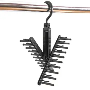 1PC Rotating 20 Bow Tie Storage Rack Adjustable Silk Belt Organizer Scarf Tie Hangers Artifact Cabinet Household