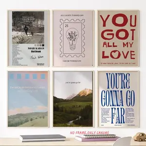 6pc/Noah Kahan “You're Gonna Go Far” Lyrics, Emotional Indie Style Decor, Bedroom Poster, Vintage Music Poster, Bedroom Wall Art, Unframed Wall Art, Unframed Art Print, Frameless