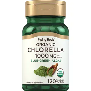 Piping Rock Chlorella | 1000mg | 120 Tablets | Blue-Green Algae | Broken Cell Wall Organic | Non-GMO, Gluten Free Supplement
