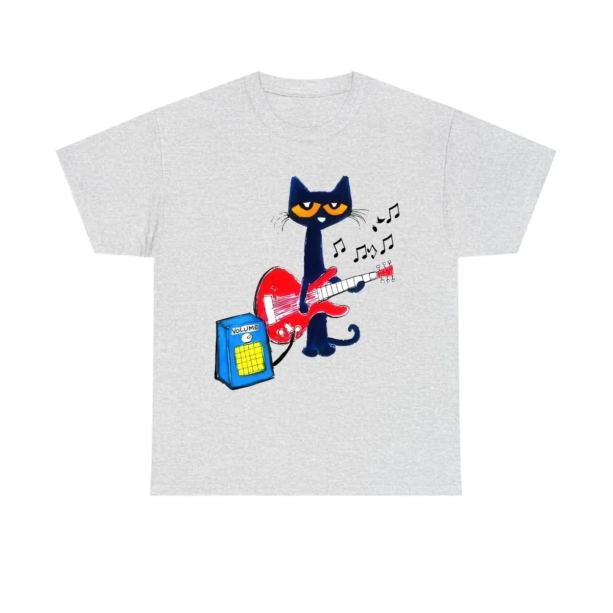 Pete the Cat Playing Guitar Shirt, Funny Shirt  Graphic Shirt - Menswear Top Tshirt Streetwear party's shirt, For Men For Women