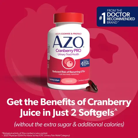 AZO Cranberry Pro Softgels for Women - Daily Urinary Tract Health & Wellness Support - Cranberry Supplement for Feminine Urinary Care