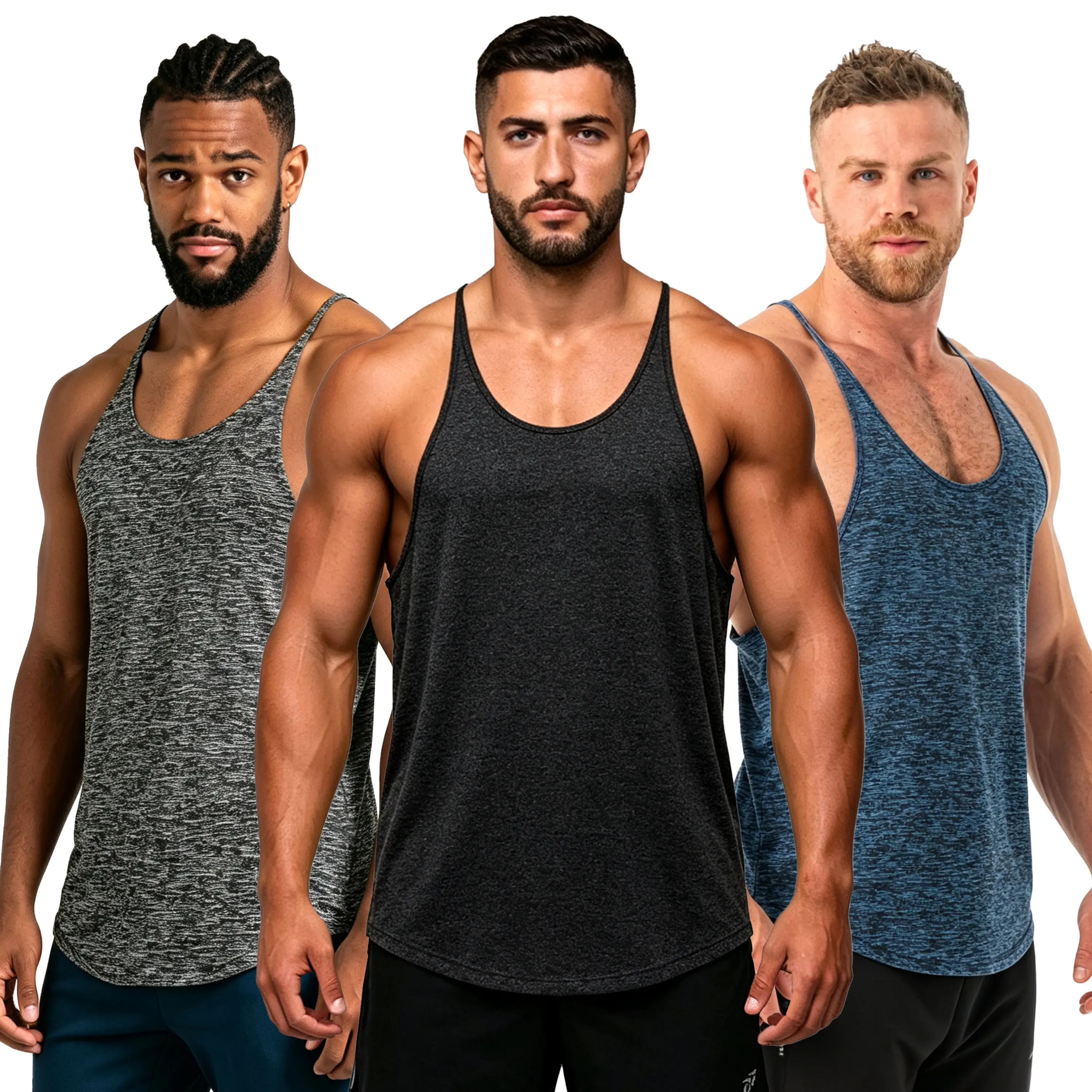 Muscle Cmdr Men's Y-Back Tank Top—highly elastic, breathable, and quick-drying. Ideal for bodybuilding and gym workouts, this tie-dye athletic tank features a sporty summer style suitable for outdoor activities.