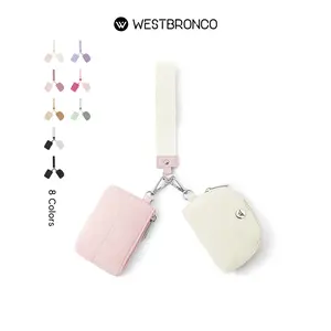 【Valentine's Day Gift】WESTBRONCO Wristlet Keychain Wallets for Women 2026 Spring Trendy Everday Dual Pouch Wristlet Detachable Small Zipperd Coin Purse Pocket Purse Accessories for Gift Idea Daily Use