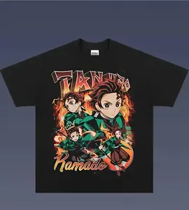 Tanjiro Kamado Youth T-shirts, Anime Fan T-shirt, Cotton Anime Fan Gifts for Boys Girls