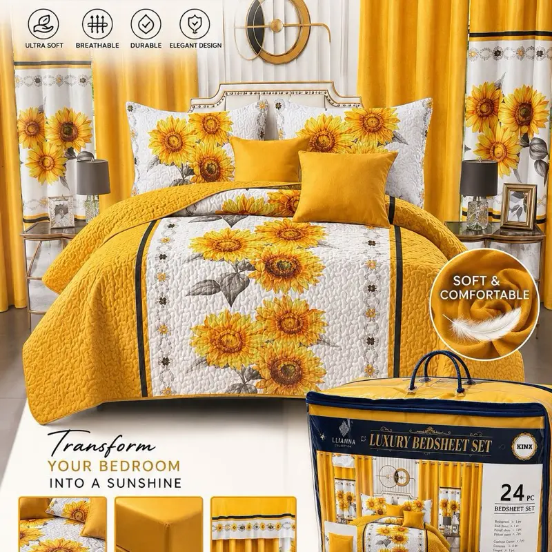 Bedsheet Set, 24-Piece Bedding Collection for Bedroom Use