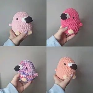 Flamingo plushie crochet handmade with multiple colour options