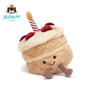 Jellycat Amuseables Birthday Cake Plush Toy with Gift Bag – Soft Cute Smiling Cake Stuffed Animal, Sweet Party Gift for Kids, Baby Shower, Birthday Decor & Plush Collectors, US Stock