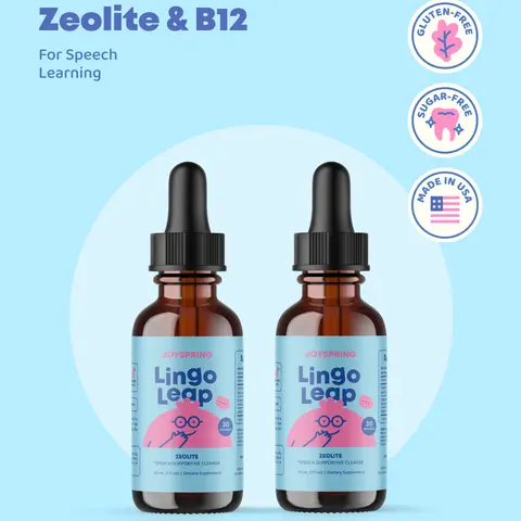 JoySpring LingoLeap for Kids - Zeolite Drops with B Vitamins - Support Speech Learning (2 Pack)