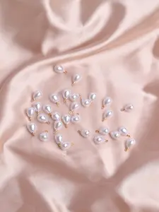 30pcs Fashion Elegant Simple Water Drop Faux Pearl Pendants, DIY Jewelry Making Supplies for Earrings Necklaces Bracelets Keychains