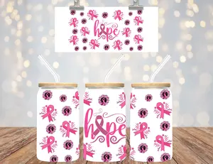 Uv Dtf Cup Wrap Pink Ribbon Hope 618