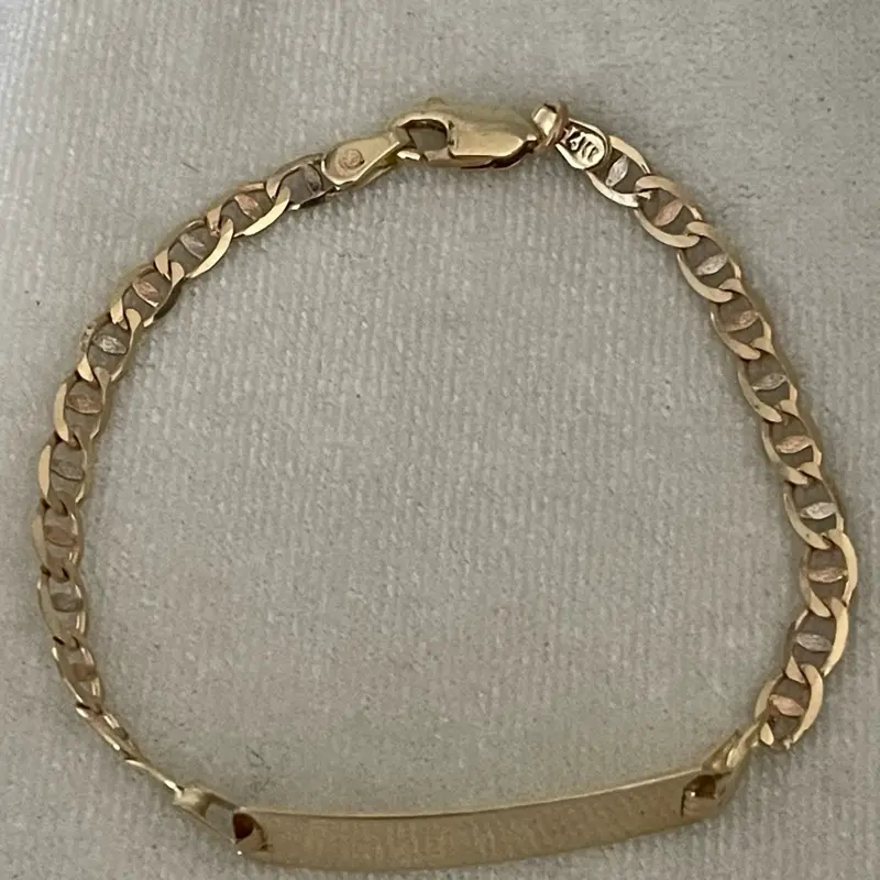 14k gold 6" three tone children's bracelet