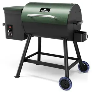 Damniss Electric Wood Pellet Smoker Grill 8 In 1 BBQ Grills for Outdoor Grill with Auto Feed PID Temperature Control 180-450°F Rain Cover 456 Sq In Cook Area for Backyard New House Gifts