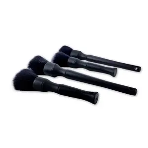 EZ Auto Supply Soft Bristled Brush Set - Premium 2-Piece Kit for Precise Cleaning of Delicate Surfaces - Short & Long Handle Brushes for Car & Home Use