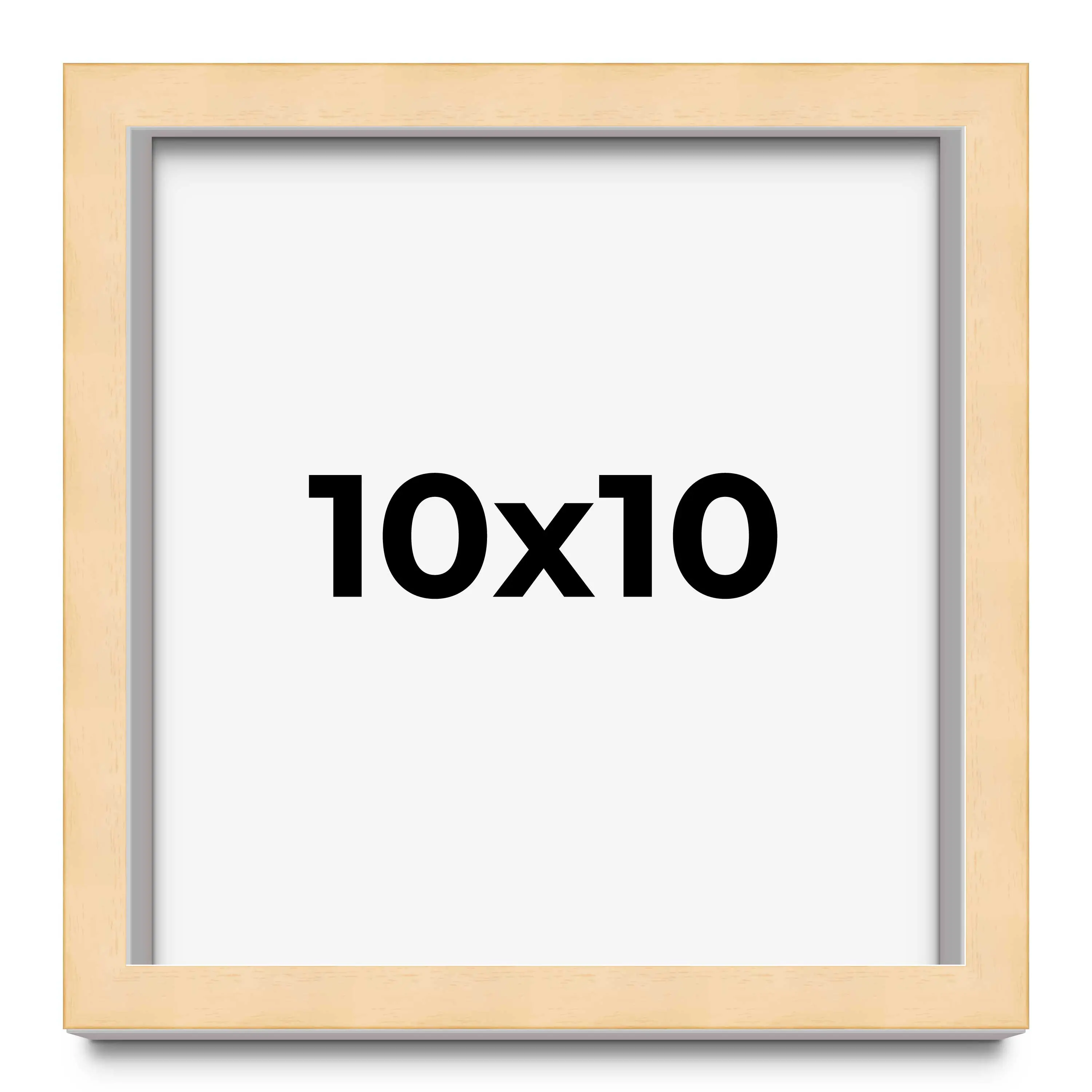 10x10 Solid Wood Picture Frame with UV-Resistant Acrylic & Acid-Free Backing, Available in 6 Finishes: Matte Black, Matte White, Metallic Bronze, Silver, Natural Wood Grain & Mahogany