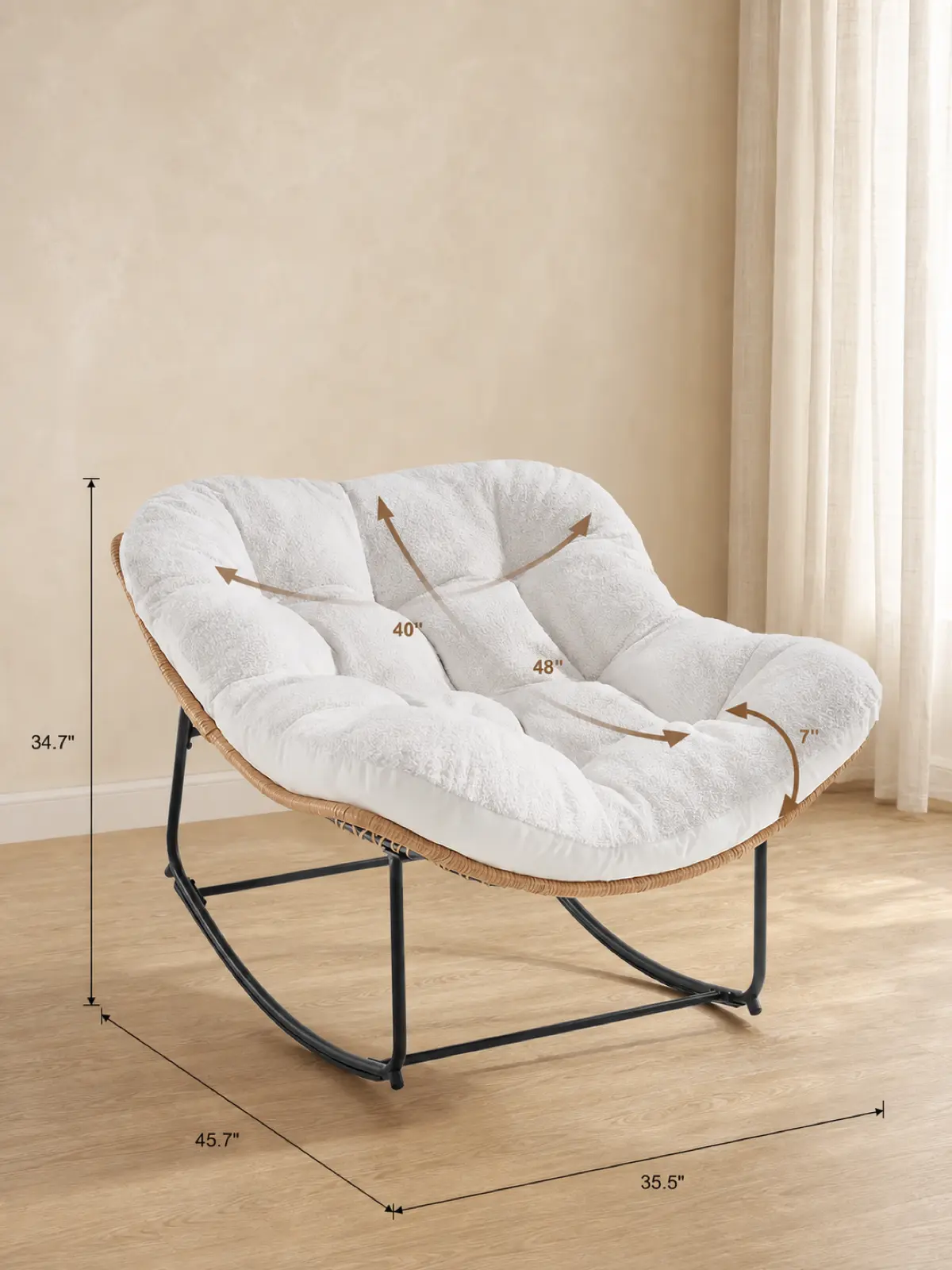 Oversized rocking chair dimensions