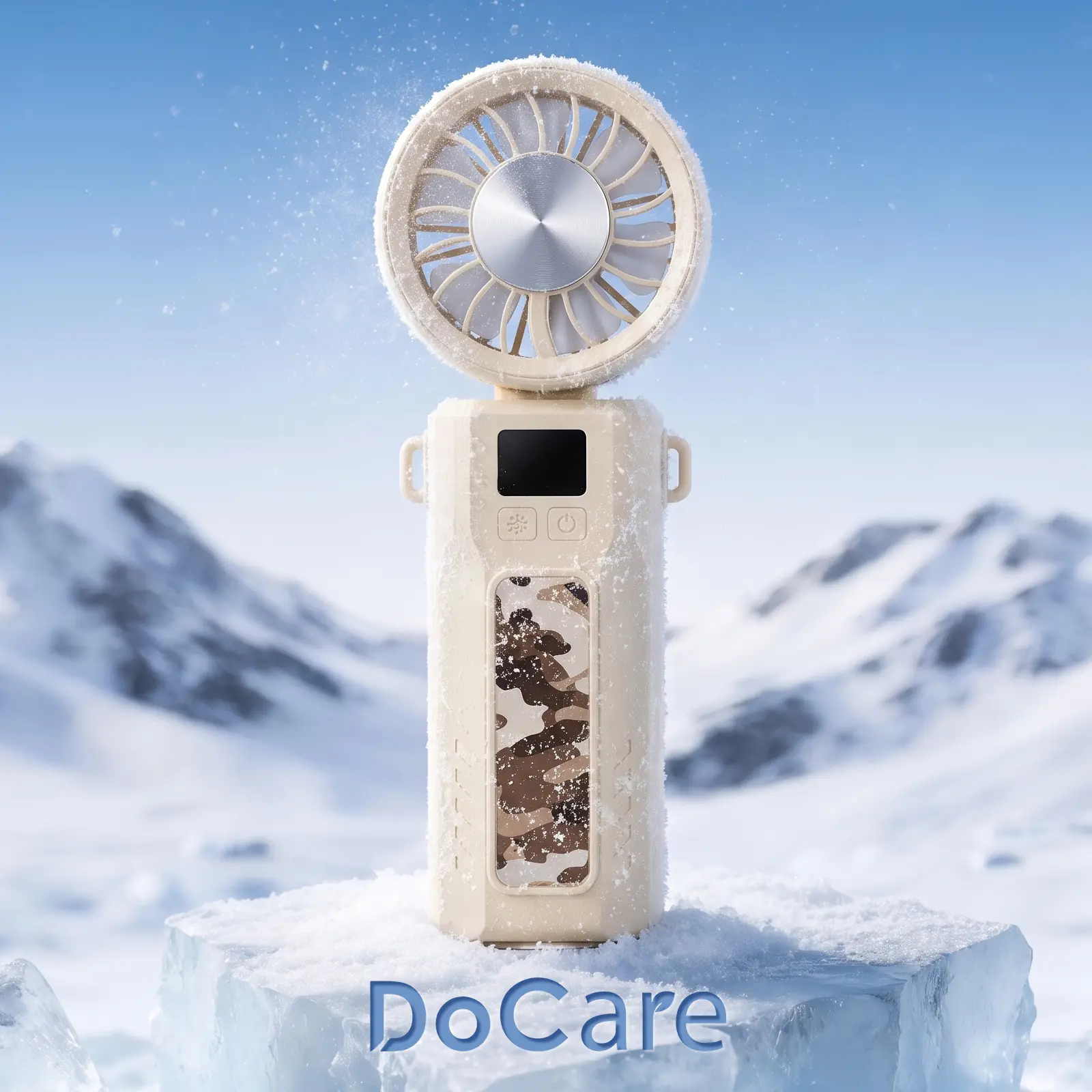 DOCARE 5000mAh Portable Mini Handheld USB Fan - Built-in Li-ion Battery, Cooling Plate, 6 Speeds, LED Display Screen, Type-C Charge, 10W Power, Lanyard for Outdoor Travel