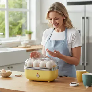 Fast Egg Cooker, Cooks 6 Eggs at a Time, Can Cook Soft, Medium and Hard Colors, with Auto Power Off, BPA-Free