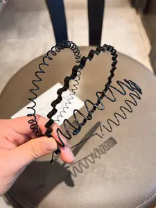 Men's women's metal headbands, fashionable neutral black sports headbands, hairbands for home outdoor hair accessories, elastic headbands suitable for daily wear, decoration and other purposes, Zigzag Headband, Chic Headbands