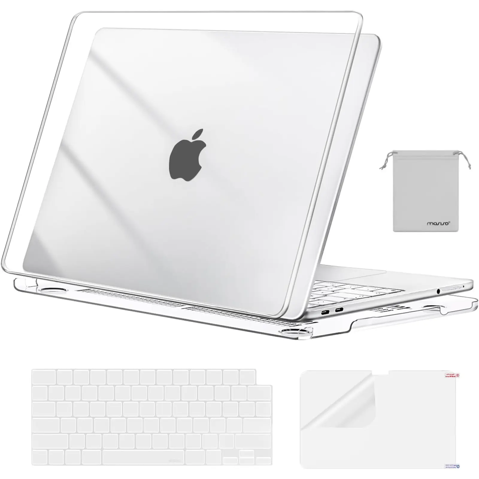MOSISO 4-in-1 Protective Bundle for 13-in MacBook Neo (2026 Release, A3404 Matched, A18 Pro Chip) - Polycarbonate Crack-Scratch Resistant Hard Shell Case, Flexible Screen Protector, 2 Keyboard Covers for School, Daily Work, Water Resistant