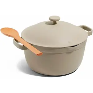 Our Place Perfect Pot | 5.5 Qt Ceramic Pot with Lid & Spatula | Patented 8-in-1, PFAS-Free Nonstick, Non-Toxic Cookware | Induction & Oven-Safe up to 450°F | Steam