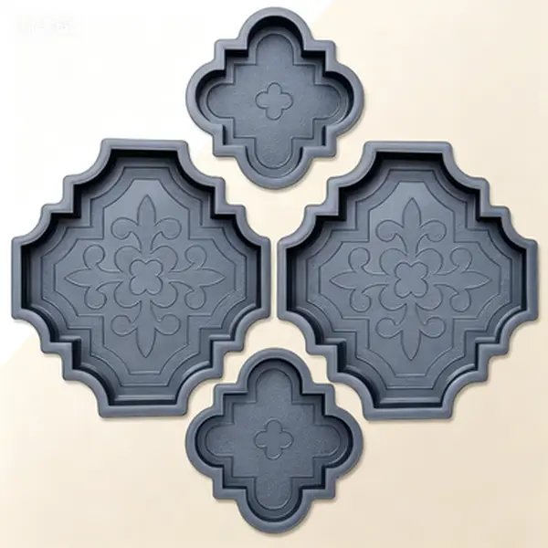 4-Piece Large ABS Plastic Brick Pattern Concrete Paving Molds - Reusable DIY Outdoor Masonry Tool, Heavy-Duty, Easy-Release for Garden Walkway, Patio Projects