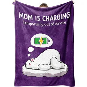 Craftique Soft Funny Design Blanket Throw, 60"x50" - Mother's Day Christmas/Birthday Gifts for Mom, Practical for Napping Travel, New Mom Gift, Mother's Day Gifts