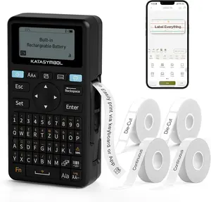 Bluetooth Label Maker Machine with App and Keyboard Support Rechargeable Inkless Label Printer with Multiple Fonts Icons Tapes for Home Kitchen Office School Organization Cable Storage Labeling System