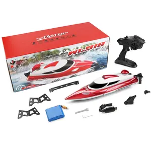 Remote-Controlled Boat 35km/h, 550 Carbon Brush Motor, Water Cooling, 2.4GHz 200m Range, Auto-Righting, Crash Shield, Night Lights, 7.4V 3000mAh, 46.9cm, for Ages 15+