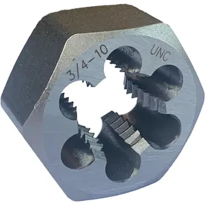 High Quality Carbon Steel 3/4"-10 Hex Rethreading Die, Durable Right Hand Threading Tool for Thread Repair