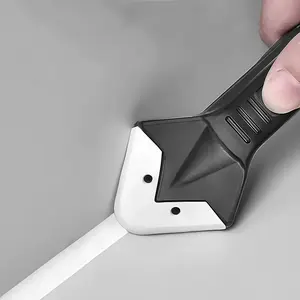 Three-In-One Silicone Grouting Tool Set, Stainless Steel Head, Sealant Cleaner Scraper, 5 Replaceable Adhesive Board Pads