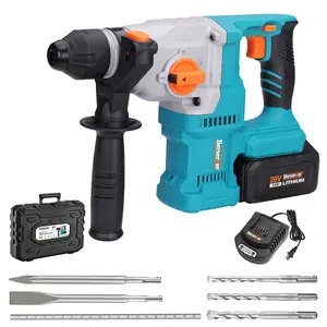 Berserker 20V Cordless 1-1/8" Rotary Hammer Drill SDS-Plus Brushless Motor with Safety Clutch, 4.0Ah Lithium-Ion Battery Powered, 3.0A Fast Charger, 4 Modes Variable Speed Rotomartillo for Concrete Impact Tool Portable